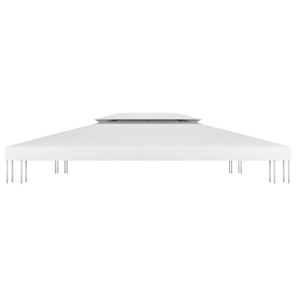 2-Tier Gazebo Top Cover 310 g/m² 4x3 m White