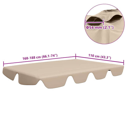 Replacement Canopy for Garden Swing Beige 188/168x145/110 cm