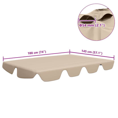 Replacement Canopy for Garden Swing Beige 188/168x145/110 cm