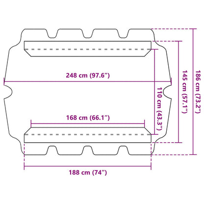 Replacement Canopy for Garden Swing Green 188/168x145/110 cm