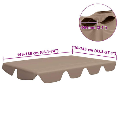 Replacement Canopy for Garden Swing Taupe 188/168x145/110 cm
