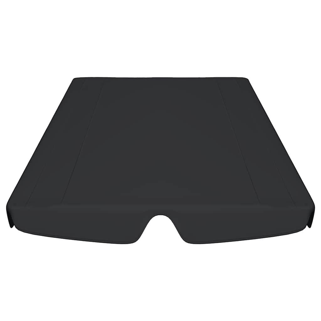Replacement Canopy for Garden Swing Black 188/168x145/110 cm