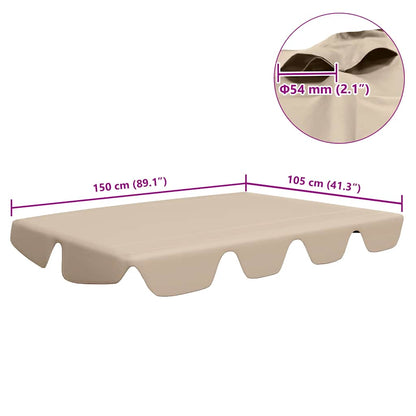 Replacement Canopy for Garden Swing Beige 150/130x105/70 cm