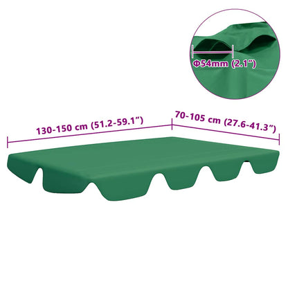 Replacement Canopy for Garden Swing Green 150/130x105/70 cm
