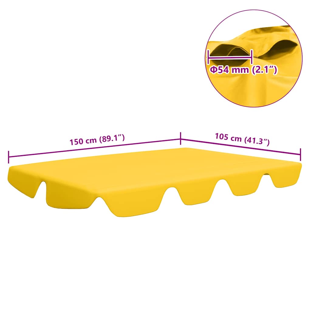 Replacement Canopy for Garden Swing Yellow 150/130x105/70 cm
