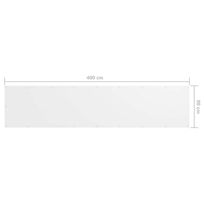 Balcony Screen White 90x400 cm Oxford Fabric