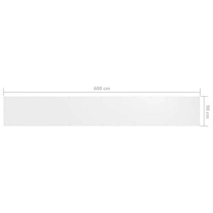 Balcony Screen White 90x600 cm Oxford Fabric