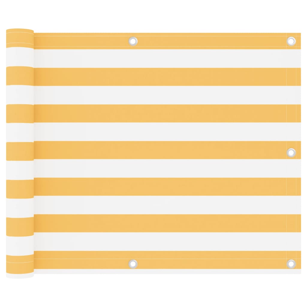 Balcony Screen White and Yellow 75x300 cm Oxford Fabric