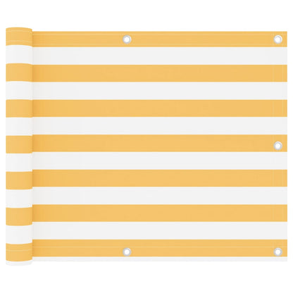 Balcony Screen White and Yellow 75x400 cm Oxford Fabric