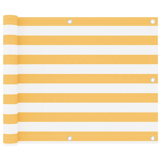 Balcony Screen White and Yellow 75x400 cm Oxford Fabric