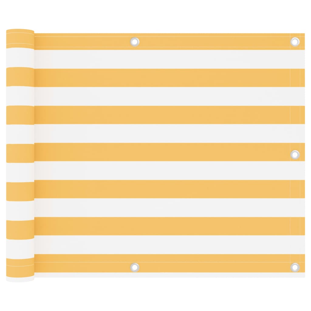 Balcony Screen White and Yellow 75x600 cm Oxford Fabric