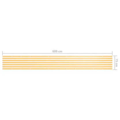 Balcony Screen White and Yellow 75x600 cm Oxford Fabric