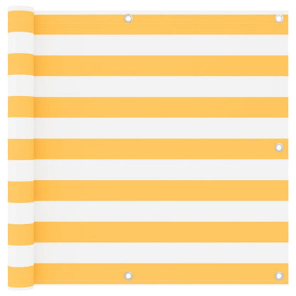 Balcony Screen White and Yellow 90x400 cm Oxford Fabric