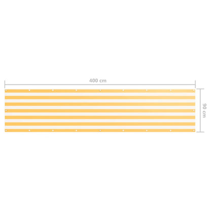 Balcony Screen White and Yellow 90x400 cm Oxford Fabric