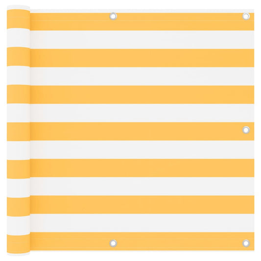 Balcony Screen White and Yellow 90x500 cm Oxford Fabric