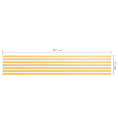 Balcony Screen White and Yellow 90x500 cm Oxford Fabric