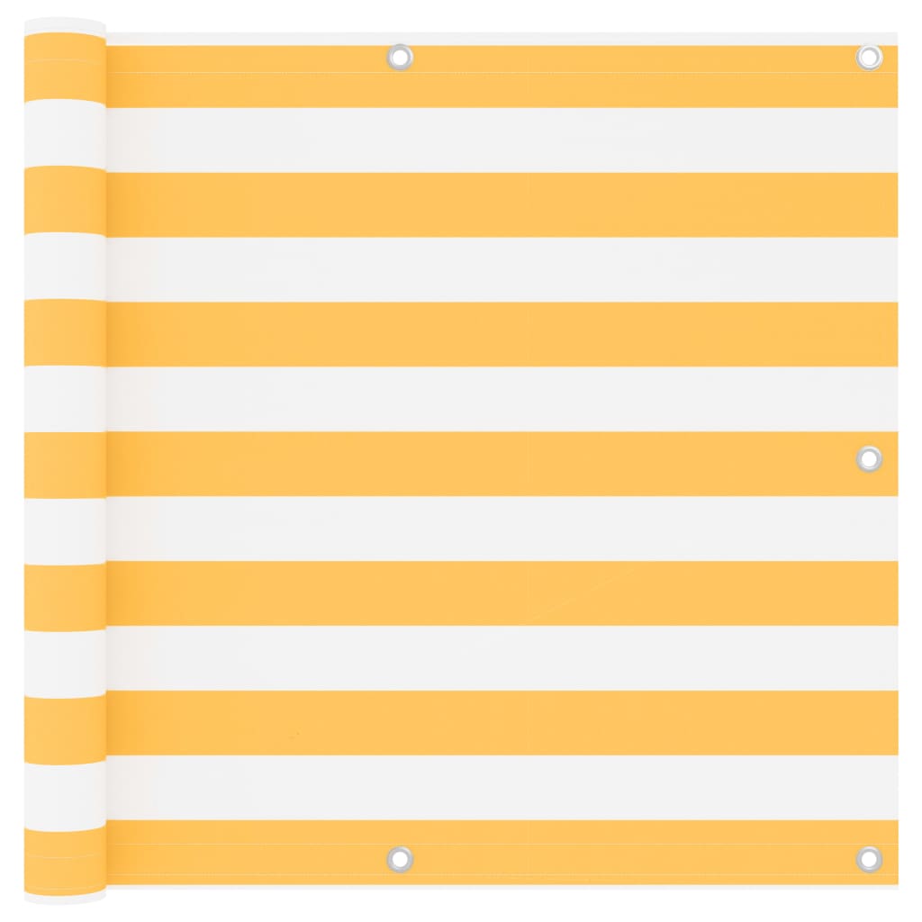 Balcony Screen White and Yellow 90x600 cm Oxford Fabric