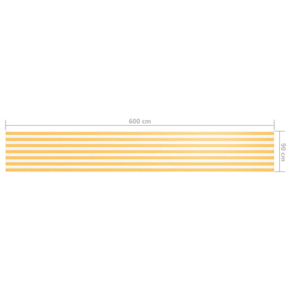 Balcony Screen White and Yellow 90x600 cm Oxford Fabric