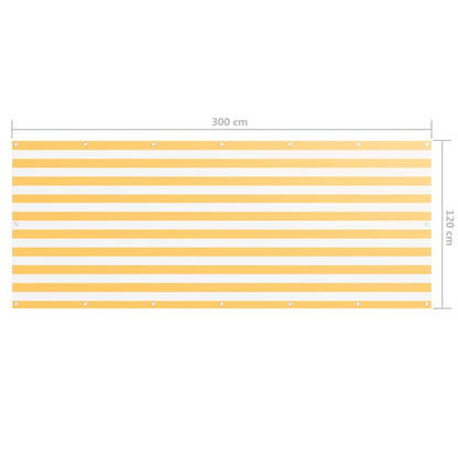 Balcony Screen White and Yellow 120x300 cm Oxford Fabric
