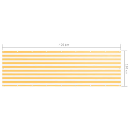 Balcony Screen White and Yellow 120x400 cm Oxford Fabric