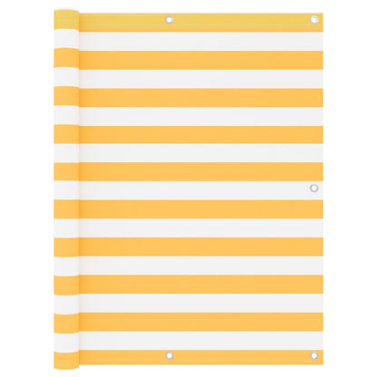 Balcony Screen White and Yellow 120x600 cm Oxford Fabric
