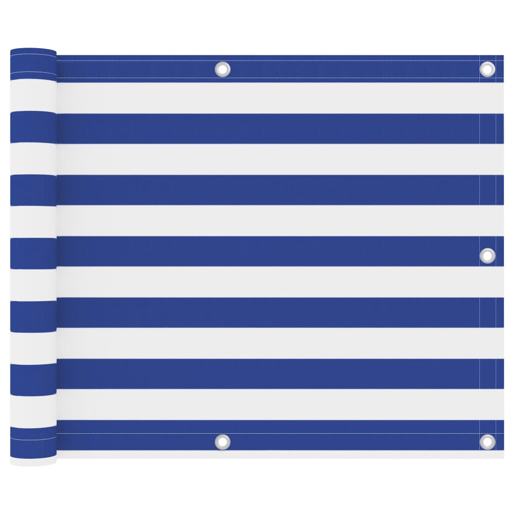 Balcony Screen White and Blue 75x300 cm Oxford Fabric