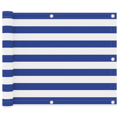 Balcony Screen White and Blue 75x300 cm Oxford Fabric