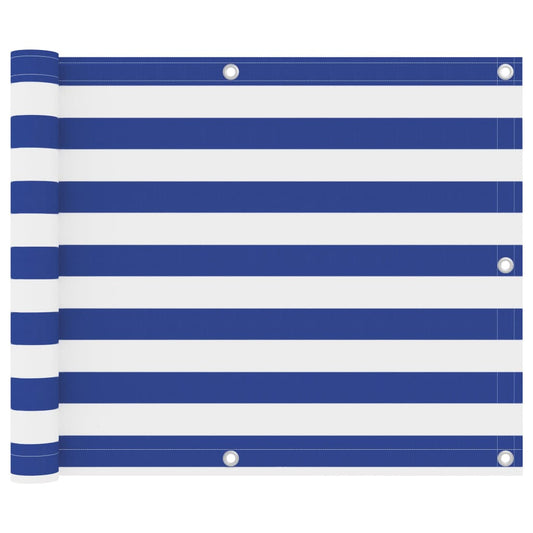 Balcony Screen White and Blue 75x500 cm Oxford Fabric