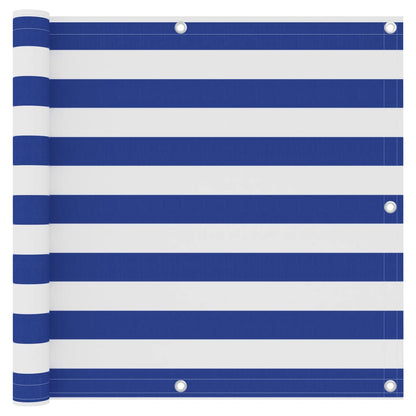 Balcony Screen White and Blue 90x300 cm Oxford Fabric