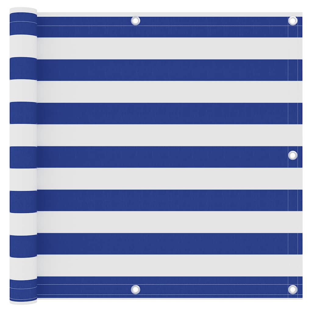 Balcony Screen White and Blue 90x500 cm Oxford Fabric