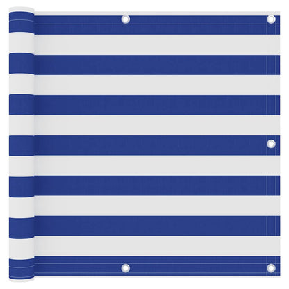 Balcony Screen White and Blue 90x500 cm Oxford Fabric