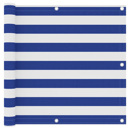 Balcony Screen White and Blue 90x600 cm Oxford Fabric