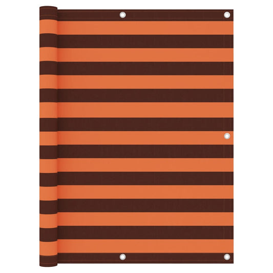 Balcony Screen Orange and Brown 120x500 cm Oxford Fabric