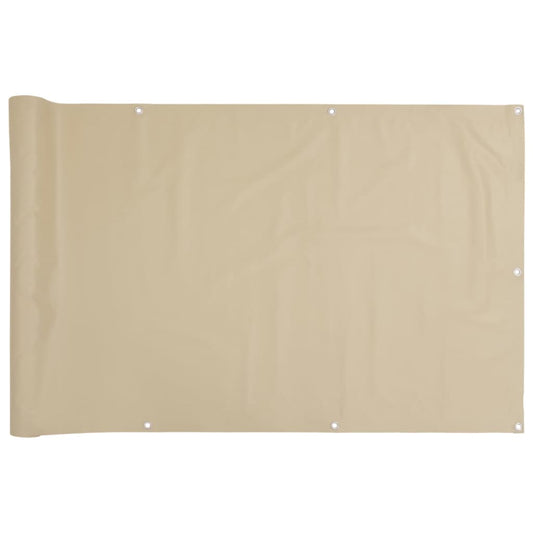 Balcony Screen Beige 90x500 cm Oxford Fabric