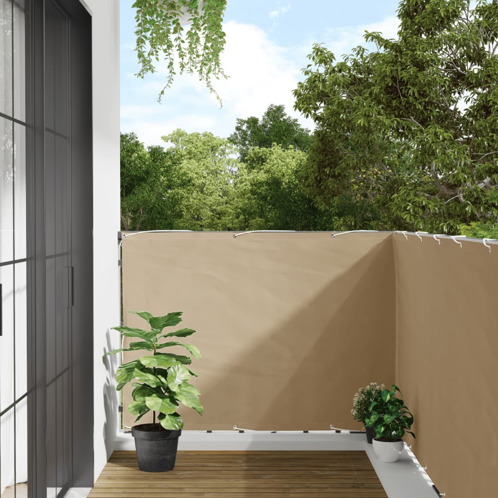 Balcony Screen Beige 120x400 cm Oxford Fabric
