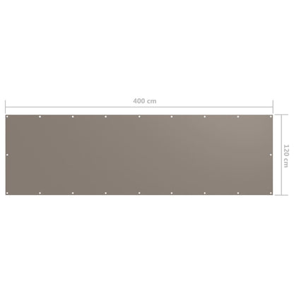 Balcony Screen Taupe 120x400 cm Oxford Fabric