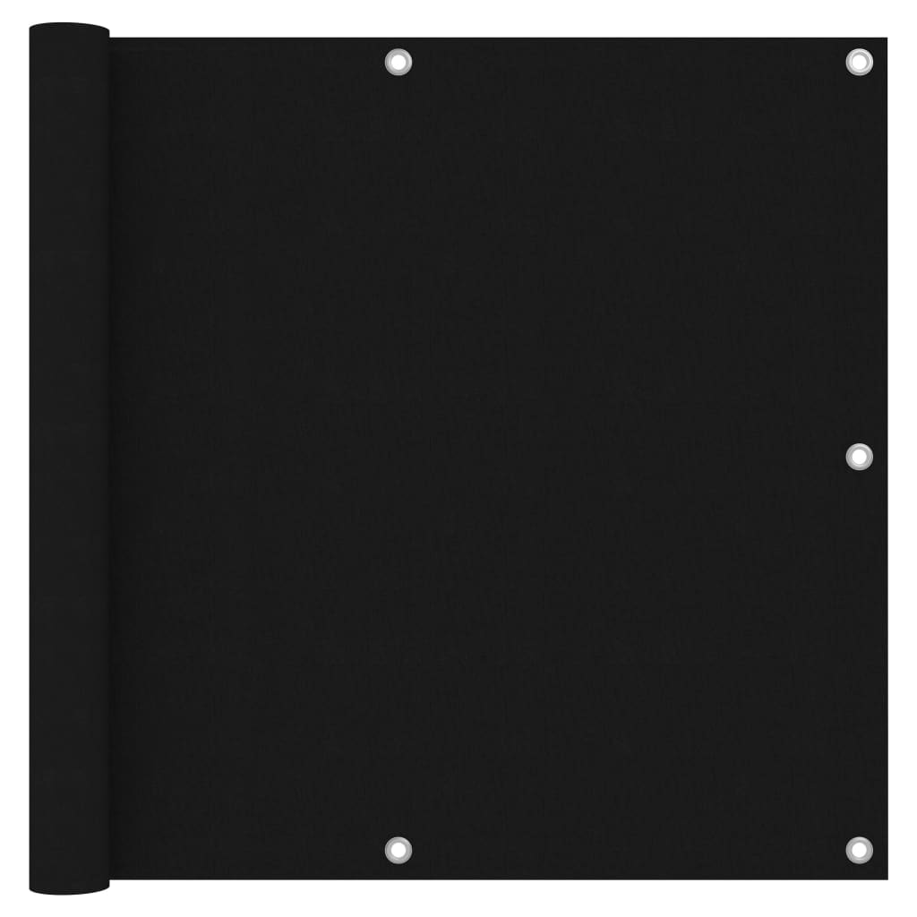Balcony Screen Black 90x600 cm Oxford Fabric