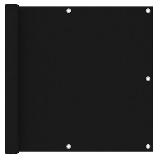 Balcony Screen Black 90x600 cm Oxford Fabric