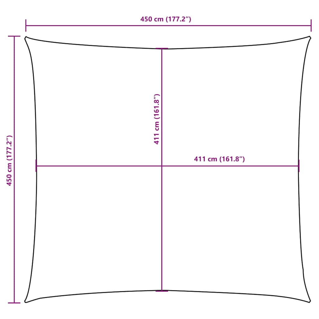 135085 vidaXL Sunshade Sail Oxford Fabric Square 4,5x4,5 m Anthracite