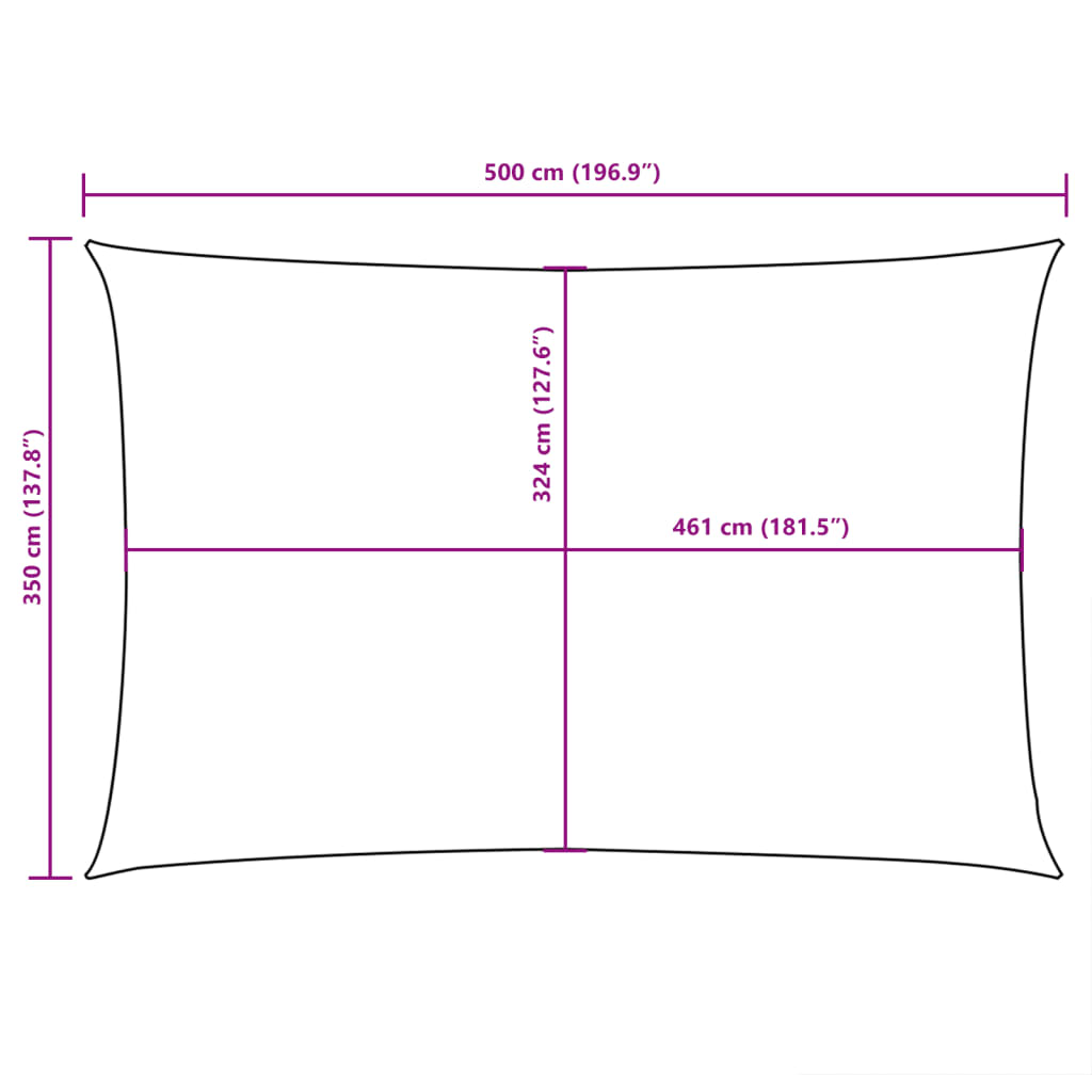 Sunshade Sail Oxford Fabric Rectangular 3.5x5 m Anthracite