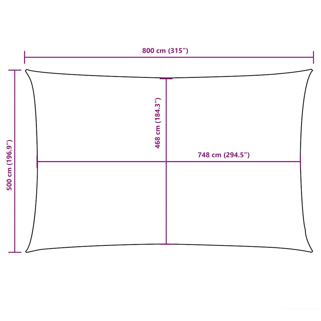 Sunshade Sail Oxford Fabric Rectangular 5x8 m Anthracite