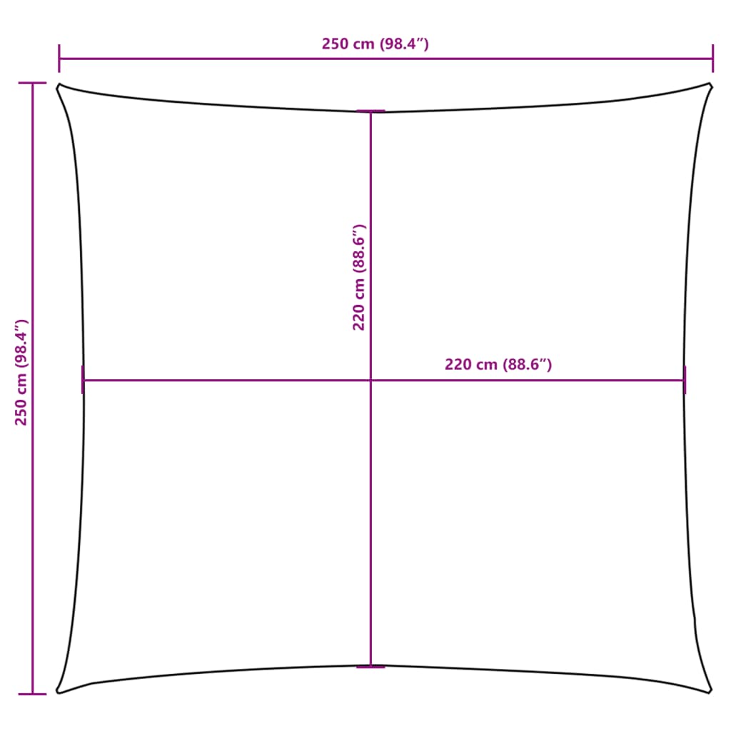 Sunshade Sail Oxford Fabric Square 2.5x2.5 m Beige