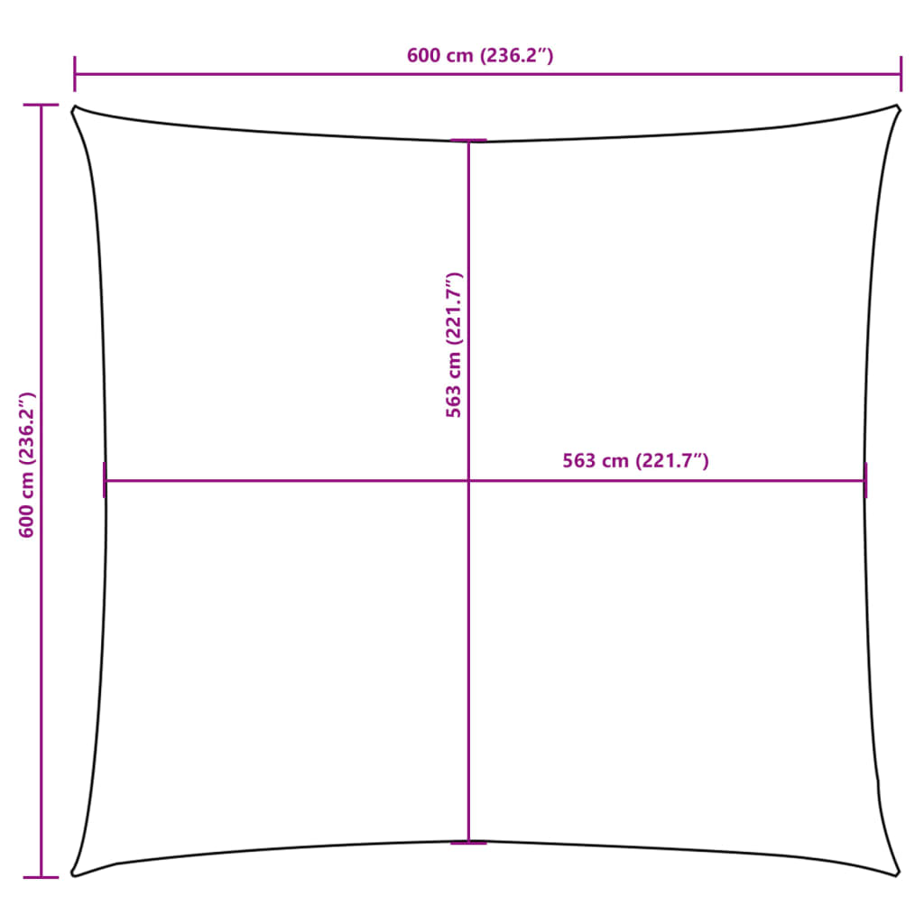 Sunshade Sail Oxford Fabric Square 6x6 m Beige