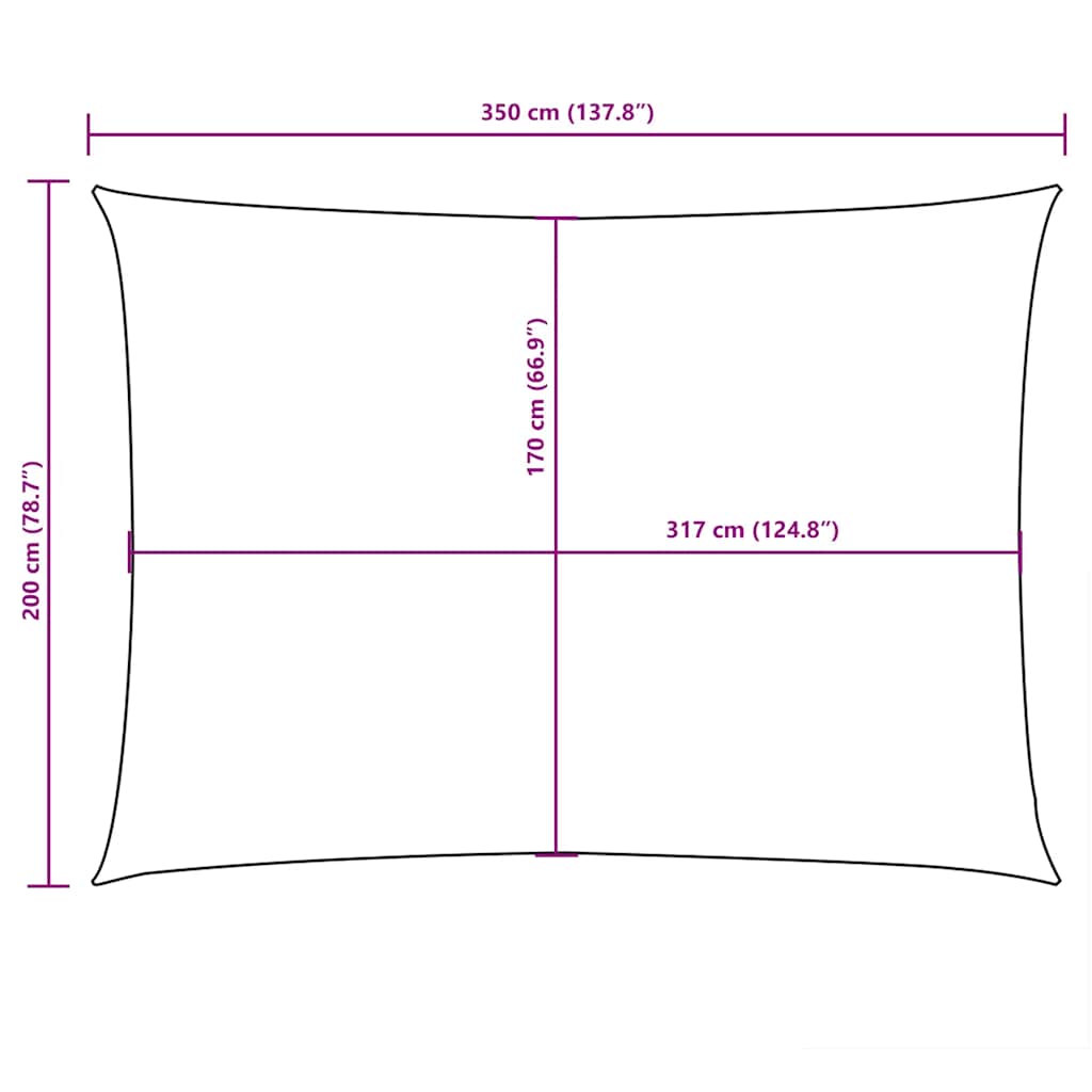 Sunshade Sail Oxford Fabric Rectangular 2x3.5 m Beige