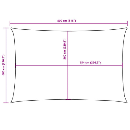 Sunshade Sail Oxford Fabric Rectangular 6x8 m Beige