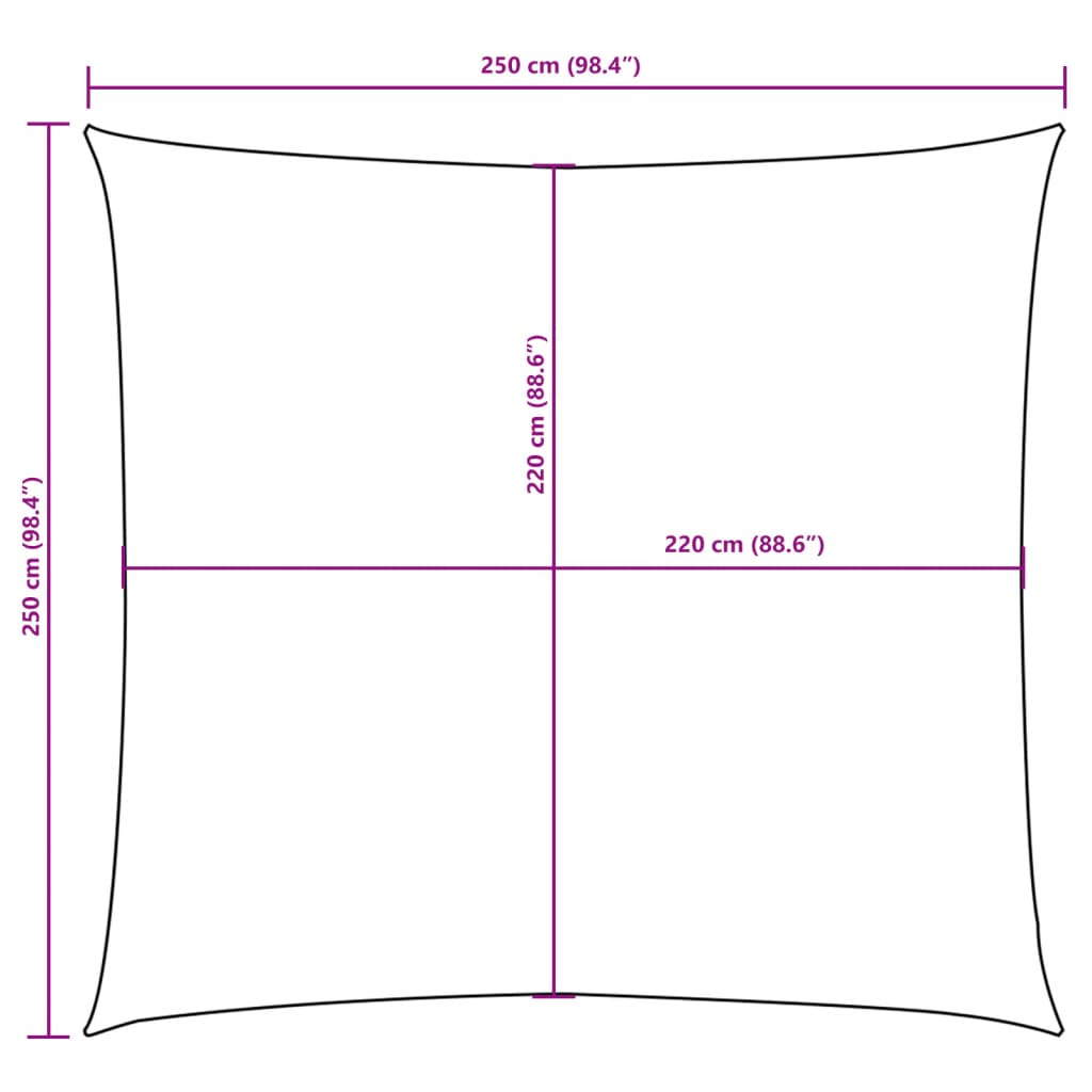 Sunshade Sail Oxford Fabric Square 2.5x2.5 m Cream