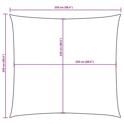 Sunshade Sail Oxford Fabric Square 2.5x2.5 m Cream