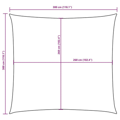 Sunshade Sail Oxford Fabric Square 3x3 m Cream