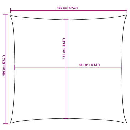 Sunshade Sail Oxford Fabric Square 4.5x4.5 m Cream