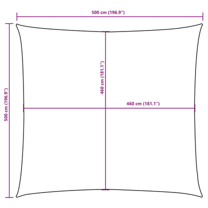 Sunshade Sail Oxford Fabric Square 5x5 m Cream